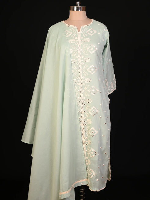 Pista Kurti with Thread Embroidery Work